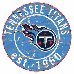 Tennessee Titans Round Distressed Sign