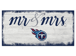 Tennessee Titans Script Mr & Mrs 6x12 Sign