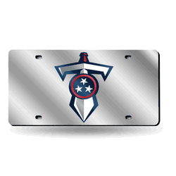 Tennessee Titans Silver 12" x 6" Silver Laser Cut Tag For Car/Truck/SUV
