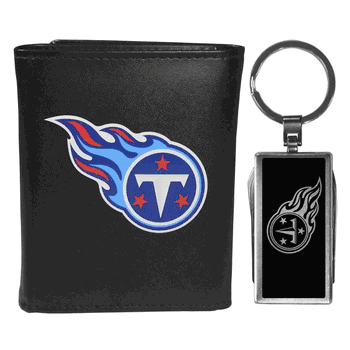 Tennessee Titans Tri-fold Wallet & Multitool Key Chain, Black