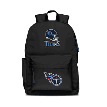 Tennessee Titans Two-Logo Campus Backpack, Black, with Navy Zipper