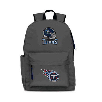 Tennessee Titans Two-Logo Campus Backpack, Gray, with Navy Zipper