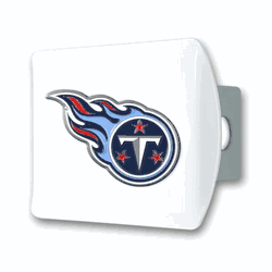 Tennessee Titans White Metal Hitch Cover with  3D Color Emblem