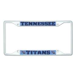 Tennessee Titans White Metal License Plate Frame - 6.25"x12.25"