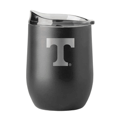 Tennessee Volunteers 16oz Black Etch Powder Coat Curved Bev