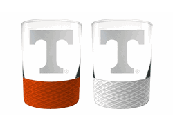 Tennessee Volunteers 2pc Laser Etched Commissioner Rocks Glass Set