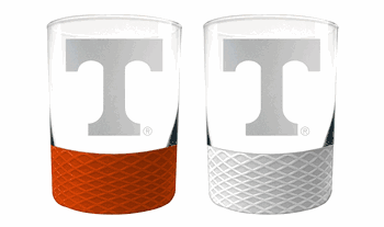 Tennessee Volunteers 2pc Laser Etched Commissioner Rocks Glass Set