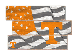 Tennessee Volunteers American Flag 3 Plank