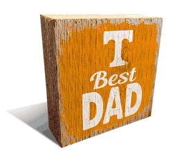 Tennessee Volunteers Best Dad 6x6 Wood Block