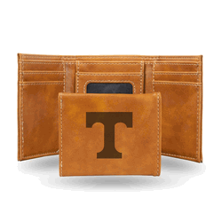 Tennessee Volunteers Brown Laser Engraved Faux Leather Trifold