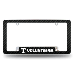 Tennessee Volunteers Carbon Fiber 12" x 6" Chrome All Over Automotive License Plate Frame