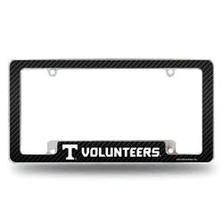 Tennessee Volunteers Carbon Fiber 12" x 6" Chrome All Over Automotive License Plate Frame for Car/Truck/SUV