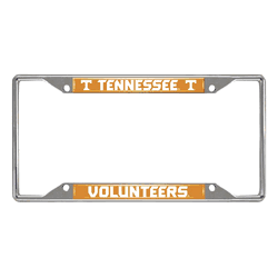 Tennessee Volunteers Chrome Metal License Plate Frame, 6.25in x 12.25in