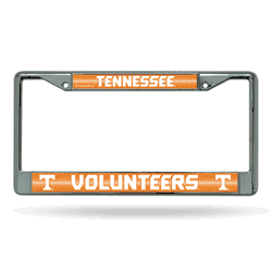 Tennessee Volunteers Classic 12" x 6" Silver Bling Chrome Car/Truck/SUV Auto Accessory