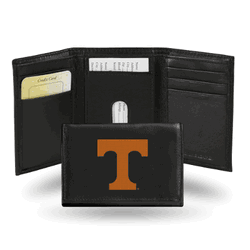 Tennessee Volunteers  Embroidered Genuine Leather Tri-fold Wallet 3.25" x 4.25" - Slim