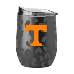 Tennessee Volunteers Leopard 16oz Black Powdercoat Curved Beverage