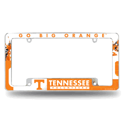 Tennessee Volunteers Primary 12" x 6" Chrome All Over Automotive License Plate Frame for Car/Truck/SUV