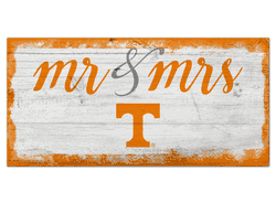 Tennessee Volunteers Script Mr & Mrs 6x12 Sign