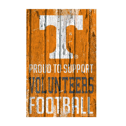 Tennessee Volunteers Sign 11x17 Wood Proud to Support Design