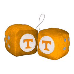 Tennessee Volunteers Team Color Fuzzy Dice Dcor 3" Set
