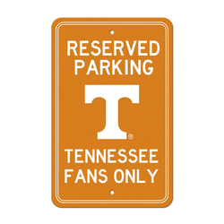 Tennessee Volunteers Team Color Reserved Parking Sign Dcor 18in. X 11.5in. Lightweight
