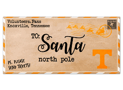 Tennessee Volunteers To Santa 6x12 Sign
