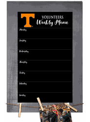 Tennessee Volunteers Weekly Chalkboard with frame & clothespins 11x19 Sign