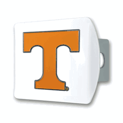Tennessee White Metal Hitch Cover with  3D Color Emblem