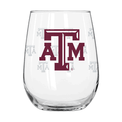 Texas A&M Aggies 16oz Satin Etch Curved Beverage Glass
