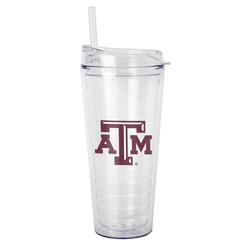 Texas A&M Aggies 22oz Flipside Dbl Wall Clear Tumbler