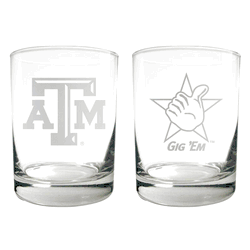 Texas A&M Aggies 2pc Rocks Glass Set