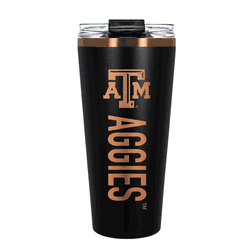 Texas A&M Aggies 32oz Black and Copper Big Slim with Straw