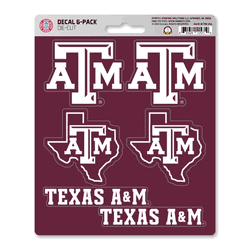 Texas A&M Aggies 6 Count Mini Decal Sticker Pack