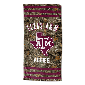 NCAA Texas A&M Aggies Real Tree Stripes Beach Towel