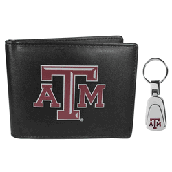 Texas A&M Aggies Bi-fold Wallet & Steel Key Chain