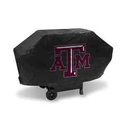 Texas A&M Aggies Black Deluxe Vinyl Grill Cover - 68" Wide/Heavy Duty/Velcro Staps