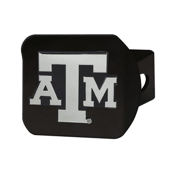 Texas A&M Aggies Black Metal Hitch Cover with Metal Chrome 3D Emblem