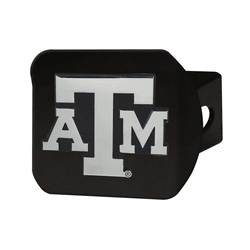 Texas A&M Aggies Black Metal Hitch Cover with Metal Chrome 3D Emblem