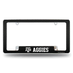Texas A&M Aggies Carbon Fiber 12" x 6" Chrome All Over Automotive License Plate Frame for Car/Truck/SUV