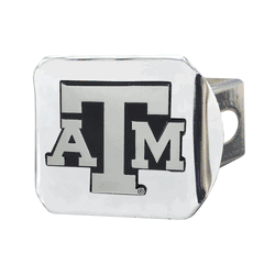 Texas A&M Aggies Chrome Metal Hitch Cover with Chrome Metal 3D Emblem