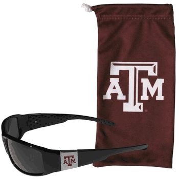 Texas A&M Aggies Chrome Wrap Sunglasses and Bag