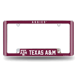 Texas A&M Aggies Classic 12" x 6" Chrome All Over Automotive License Plate Frame