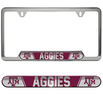 Texas A&M Aggies Embossed License Plate Frame, 6.25in x 12.25in
