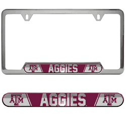 Texas A&M Aggies Embossed License Plate Frame, 6.25in x 12.25in