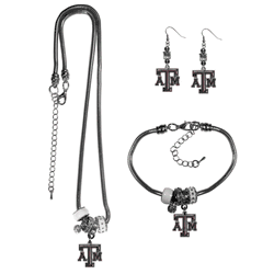Texas A&M Aggies Euro Bead Jewelry 3 piece Set