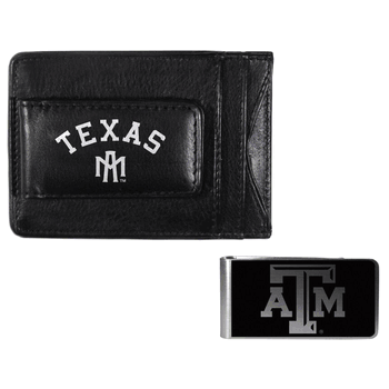 Texas A&M Aggies Leather Cash & Cardholder & Black Money Clip