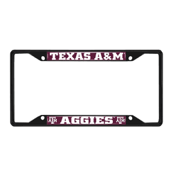 Texas A&M Aggies Metal License Plate Frame Black Finish