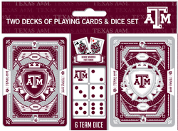 Texas A&M Aggies NCAA 2-pack Playing Cards & Dice Set