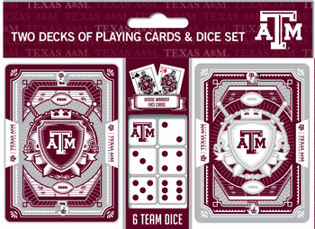 Texas A&M Aggies NCAA 2-pack Playing Cards & Dice Set