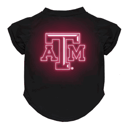 Texas A&M Aggies Neon Pet T-Shirt, Medium